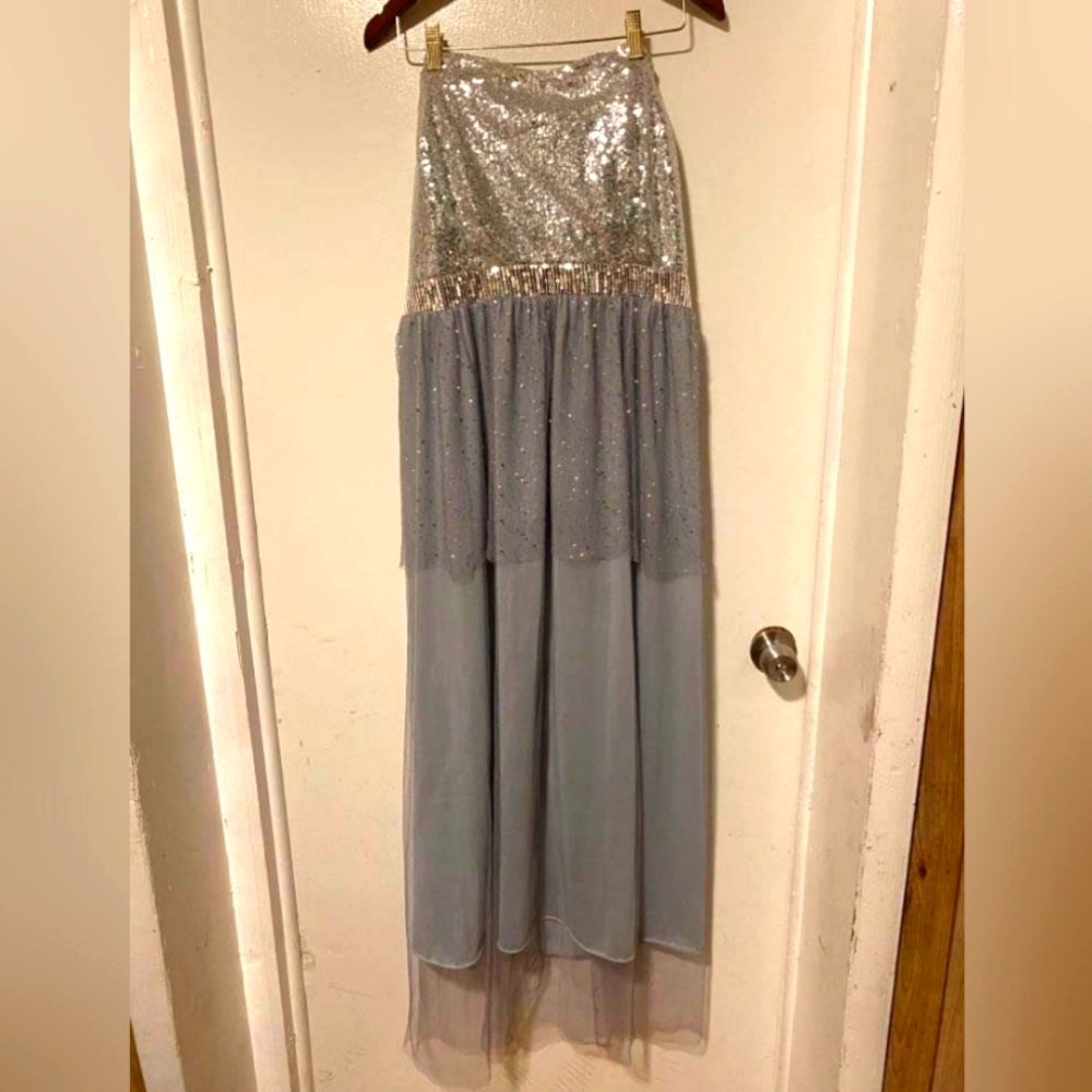 Long Shimmer Sliver Dress
